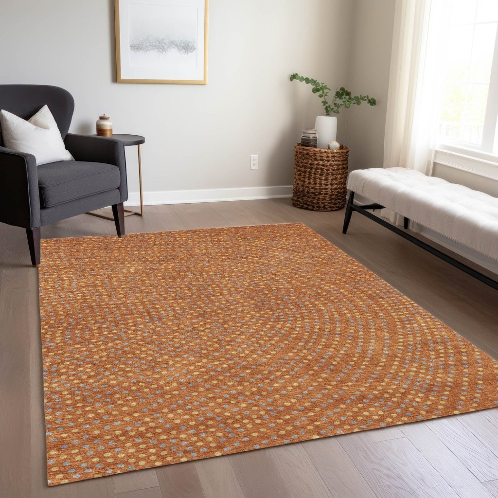 LOOMLAN Rugs Mirelia Paprika Washable Indoor-Outdoor Rug