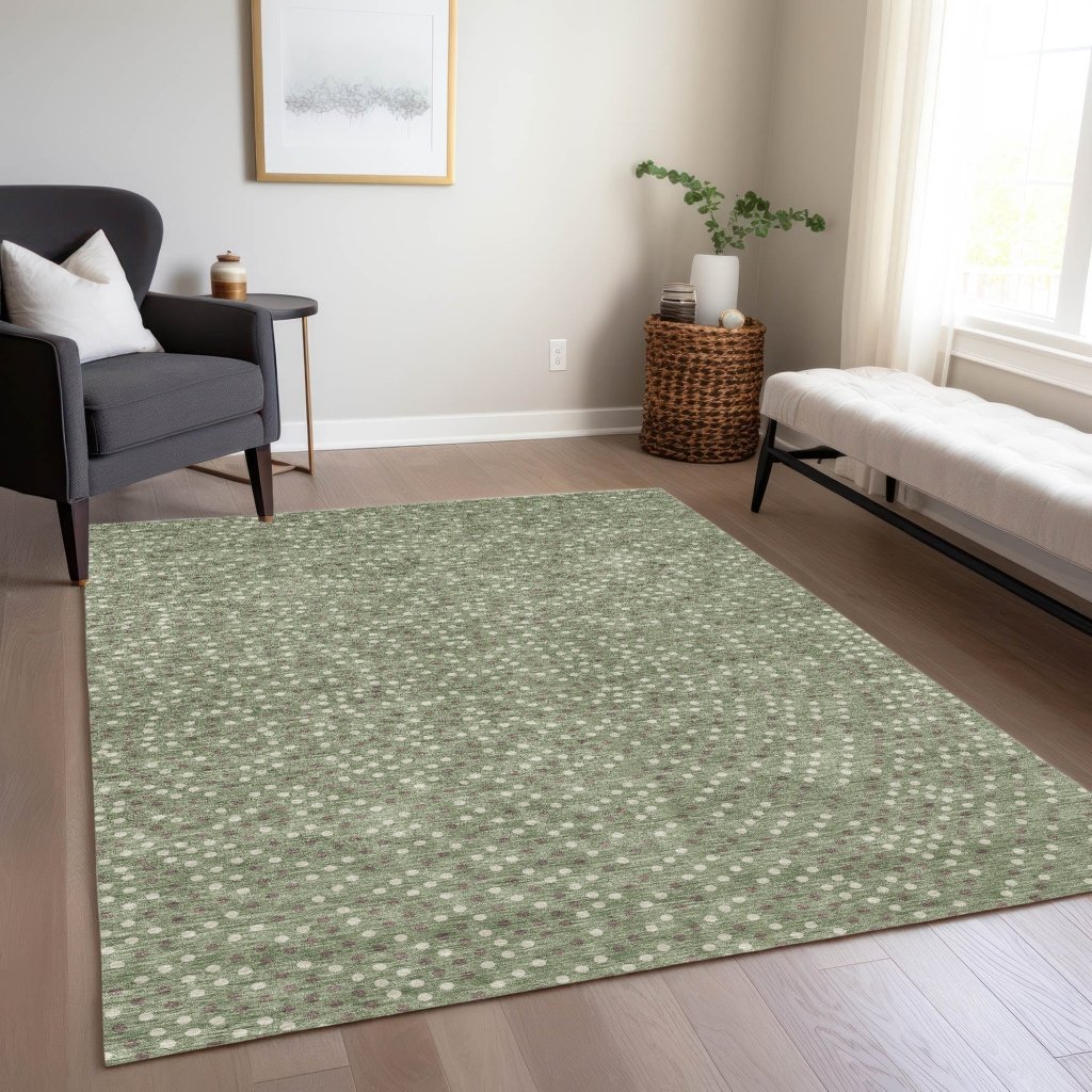 Mirelia Sage Washable Indoor - Outdoor Rug - LOOMLAN - LOOMLAN Rugs - Outdoor Rugs