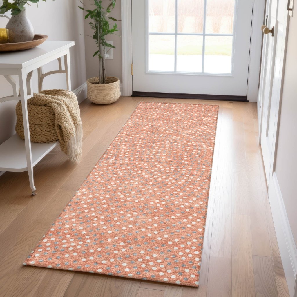 LOOMLAN Rugs Mirelia Salmon Washable Indoor-Outdoor Rug