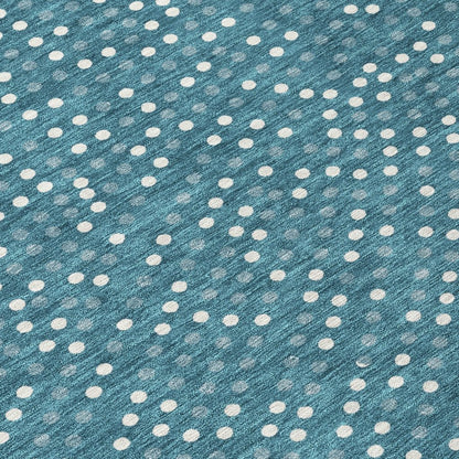 LOOMLAN Rugs Mirelia Teal Washable Indoor-Outdoor Rug