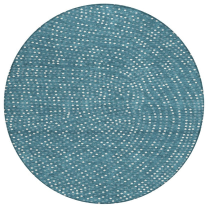 LOOMLAN Rugs Mirelia Teal Washable Indoor-Outdoor Rug