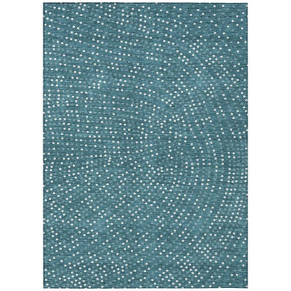 LOOMLAN Rugs Mirelia Teal Washable Indoor-Outdoor Rug