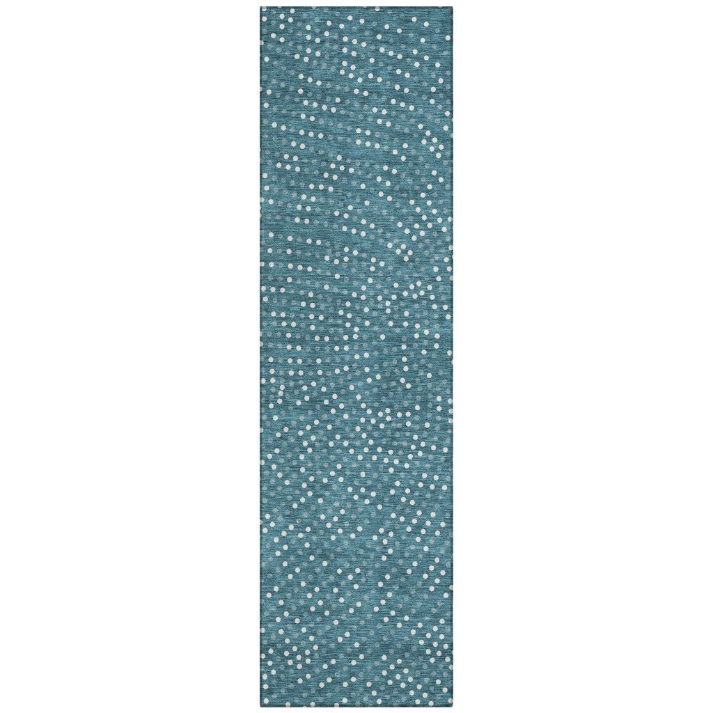 LOOMLAN Rugs Mirelia Teal Washable Indoor-Outdoor Rug