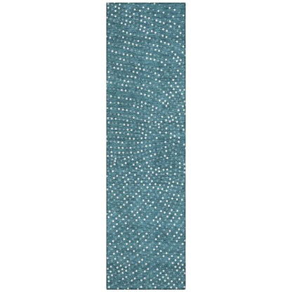 LOOMLAN Rugs Mirelia Teal Washable Indoor-Outdoor Rug