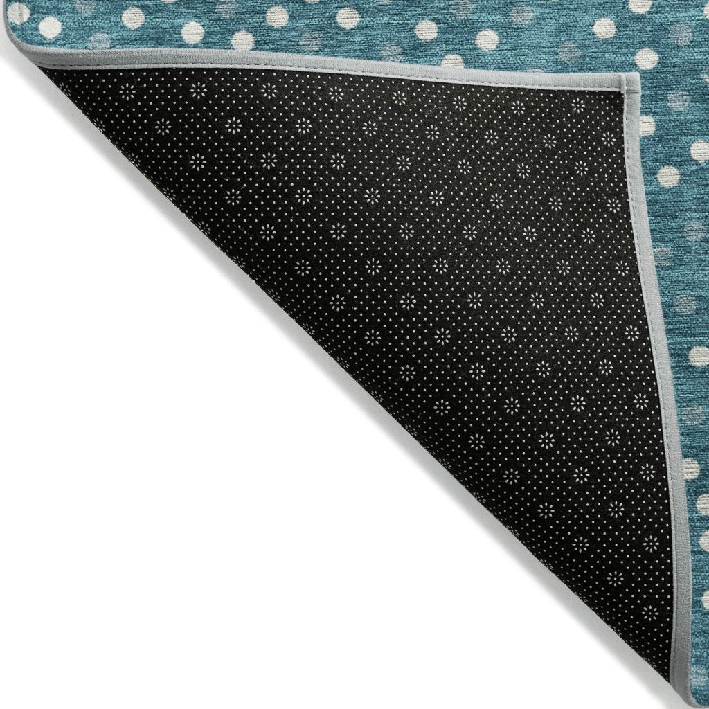 LOOMLAN Rugs Mirelia Teal Washable Indoor-Outdoor Rug