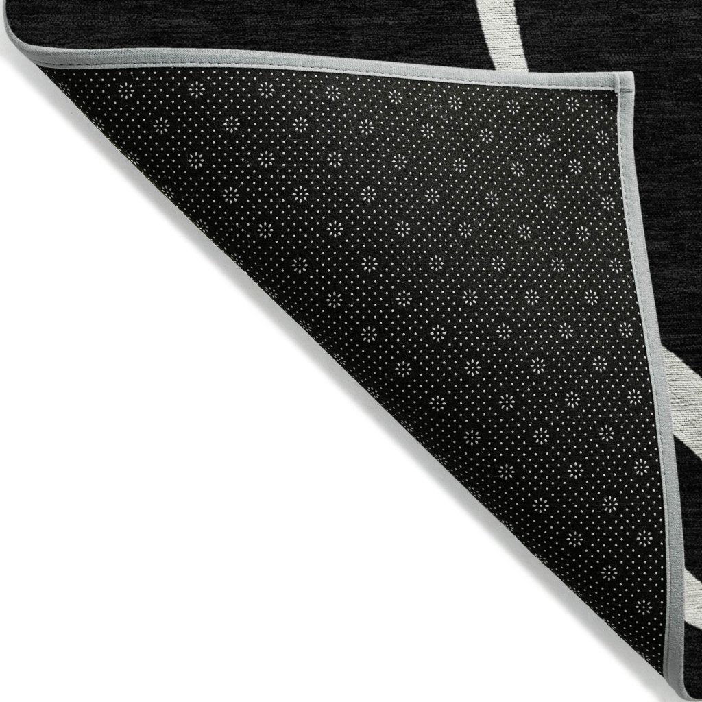LOOMLAN Rugs Mirelle Black Washable Indoor-Outdoor Rug