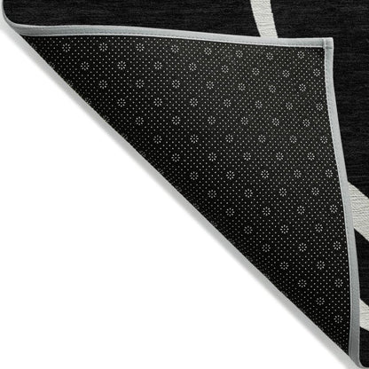 LOOMLAN Rugs Mirelle Black Washable Indoor-Outdoor Rug