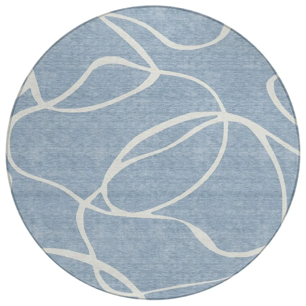 LOOMLAN Rugs Mirelle Blue Washable Indoor-Outdoor Rug