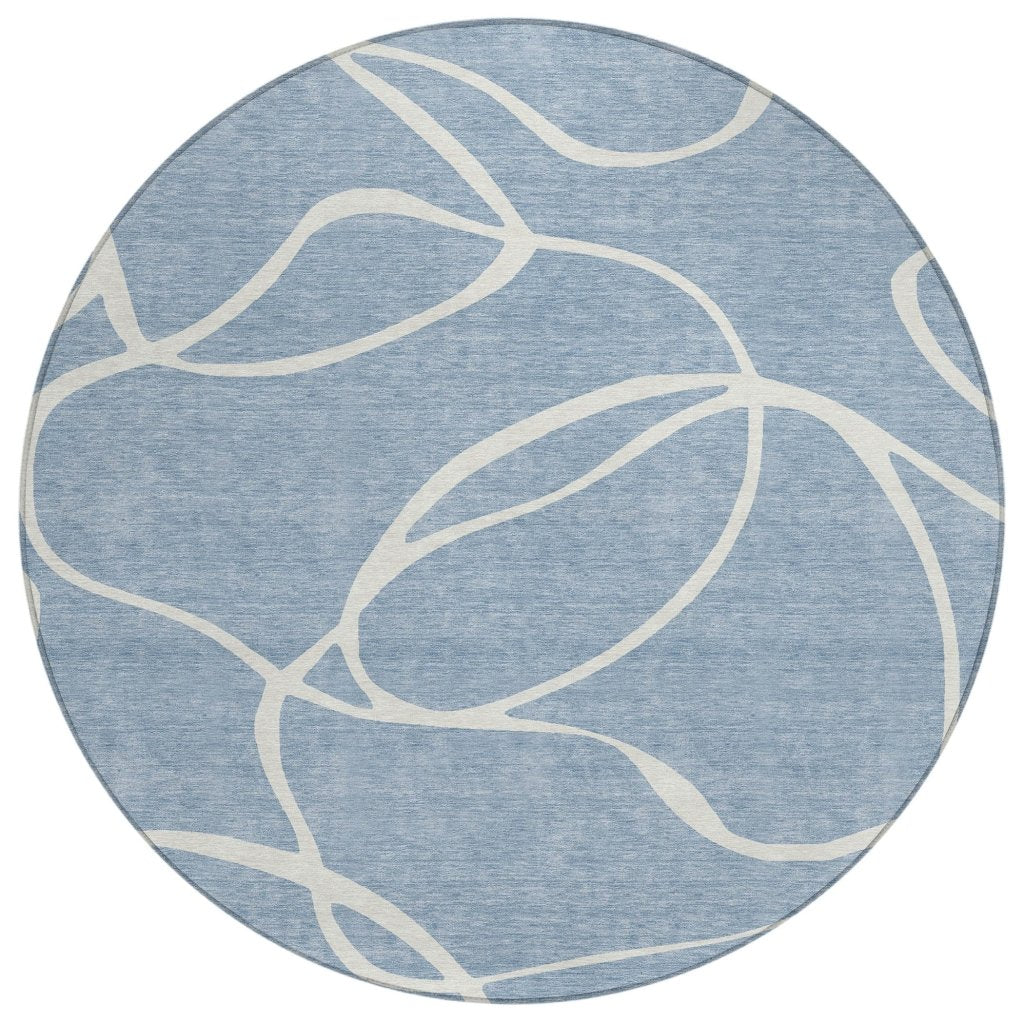 LOOMLAN Rugs Mirelle Blue Washable Indoor-Outdoor Rug