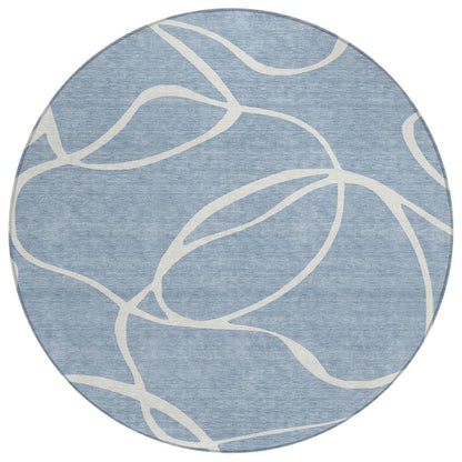 LOOMLAN Rugs Mirelle Blue Washable Indoor-Outdoor Rug