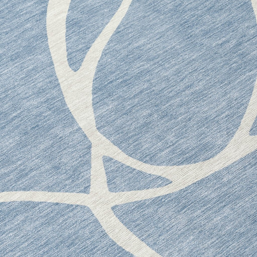 LOOMLAN Rugs Mirelle Blue Washable Indoor-Outdoor Rug