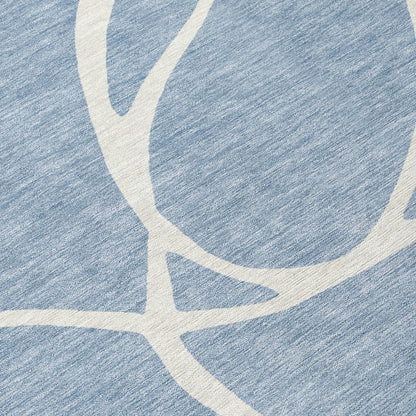 LOOMLAN Rugs Mirelle Blue Washable Indoor-Outdoor Rug