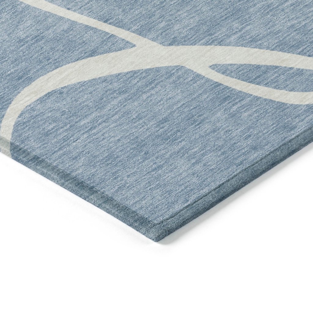 LOOMLAN Rugs Mirelle Blue Washable Indoor-Outdoor Rug