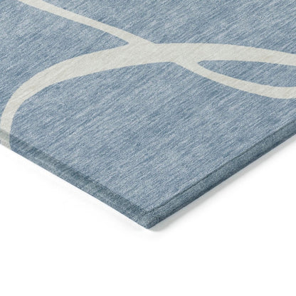 LOOMLAN Rugs Mirelle Blue Washable Indoor-Outdoor Rug