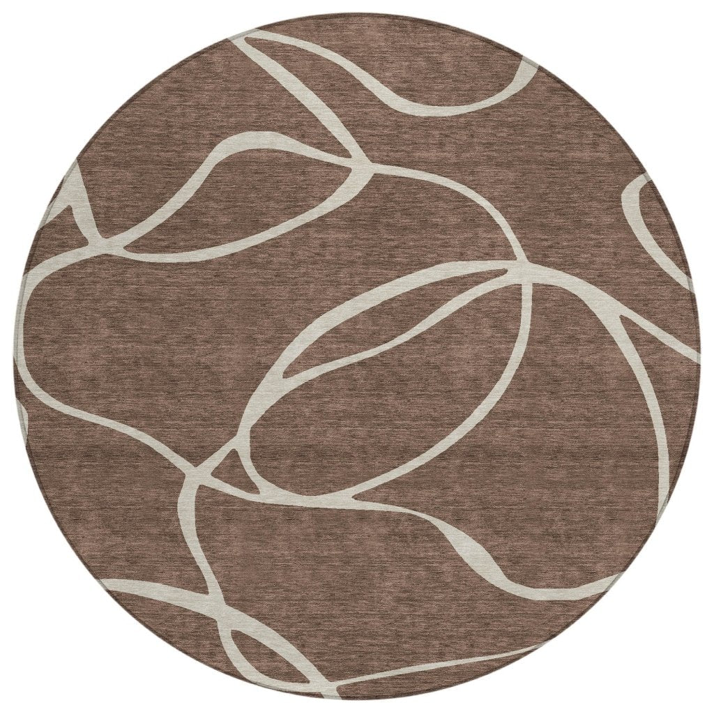 Mirelle Brown Washable Indoor - Outdoor Rug - LOOMLAN - LOOMLAN Rugs - Outdoor Rugs