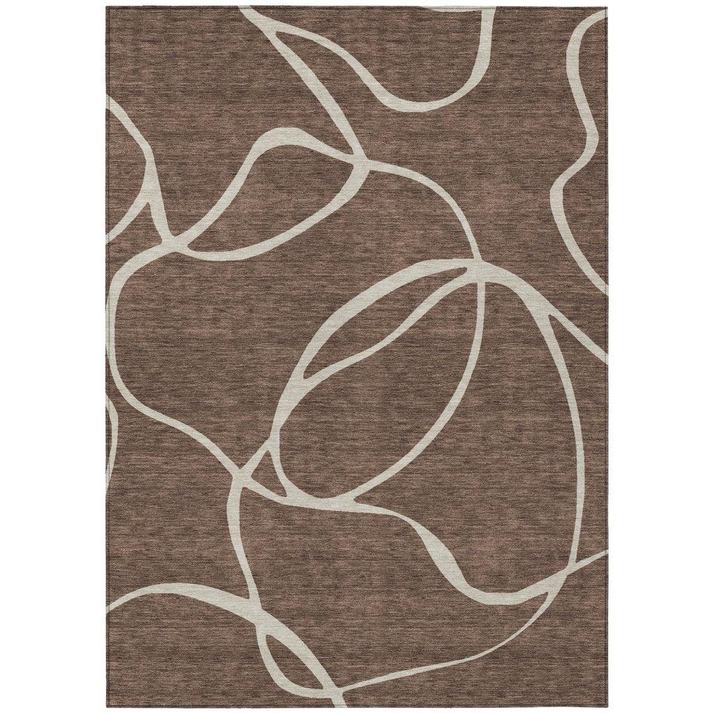 Mirelle Brown Washable Indoor-Outdoor Rug