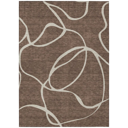Mirelle Brown Washable Indoor - Outdoor Rug - LOOMLAN - LOOMLAN Rugs - Outdoor Rugs