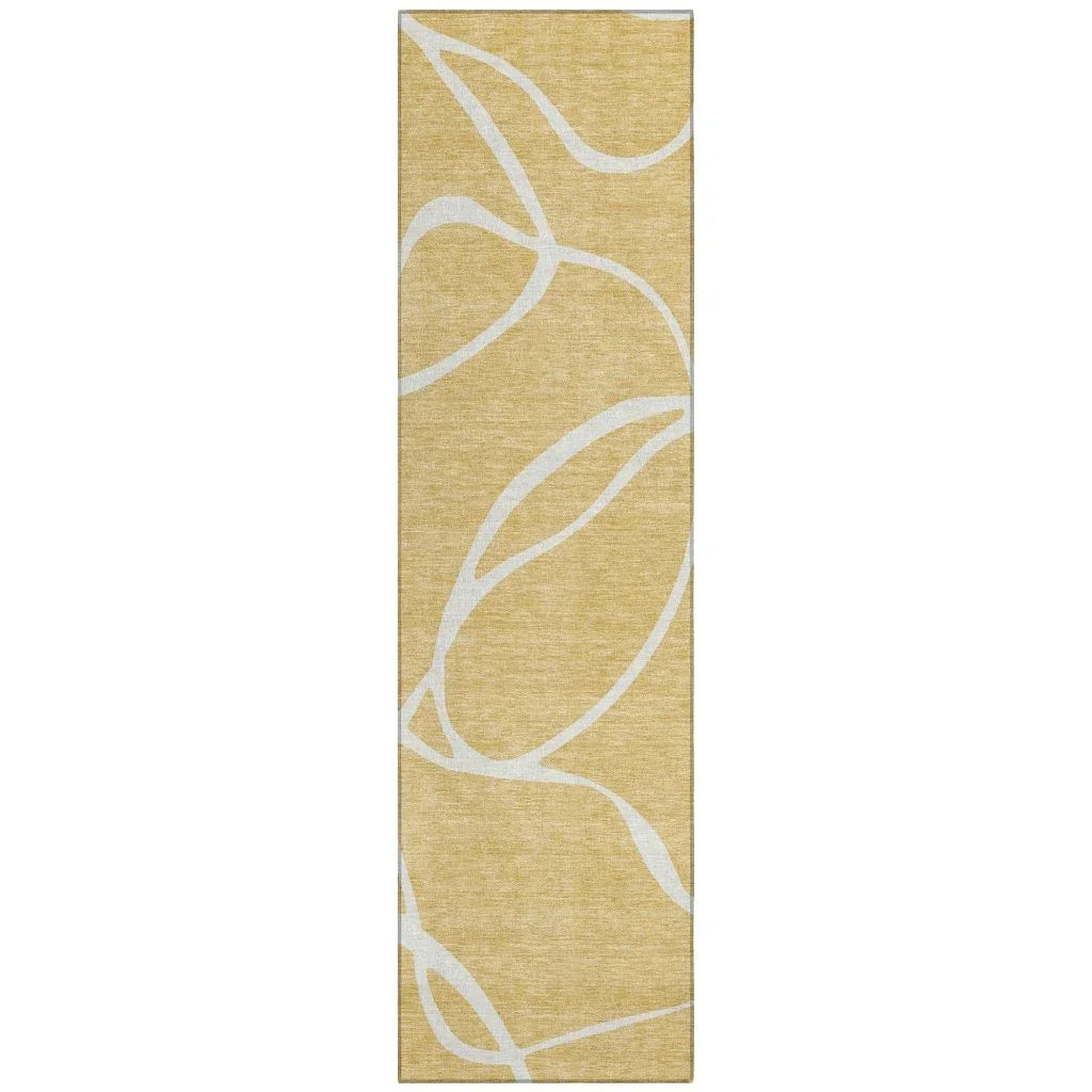 LOOMLAN Rugs Mirelle Gold Washable Indoor-Outdoor Rug