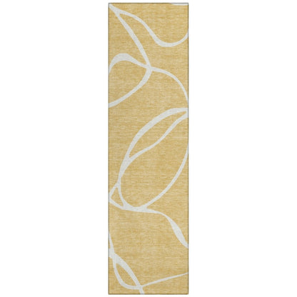LOOMLAN Rugs Mirelle Gold Washable Indoor-Outdoor Rug