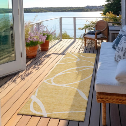 LOOMLAN Rugs Mirelle Gold Washable Indoor-Outdoor Rug