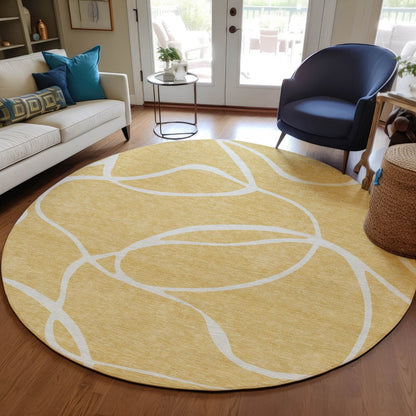 LOOMLAN Rugs Mirelle Gold Washable Indoor-Outdoor Rug