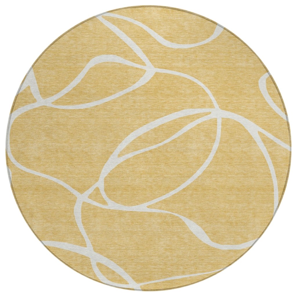 LOOMLAN Rugs Mirelle Gold Washable Indoor-Outdoor Rug