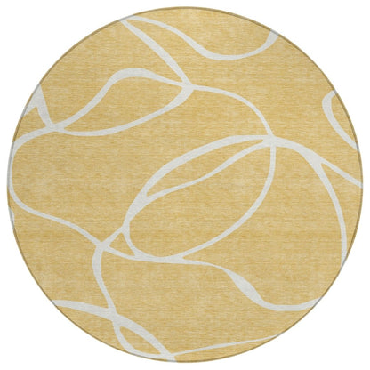 LOOMLAN Rugs Mirelle Gold Washable Indoor-Outdoor Rug