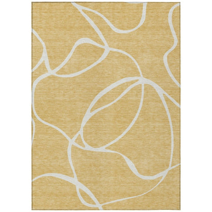 LOOMLAN Rugs Mirelle Gold Washable Indoor-Outdoor Rug
