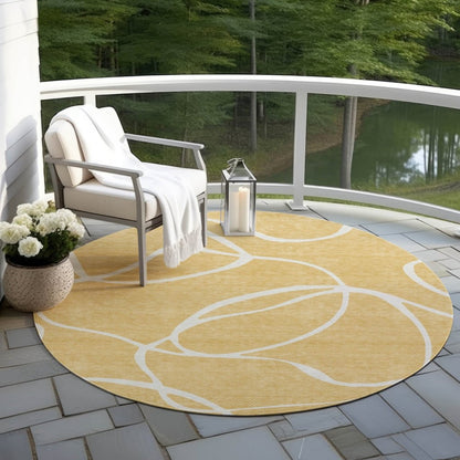 LOOMLAN Rugs Mirelle Gold Washable Indoor-Outdoor Rug