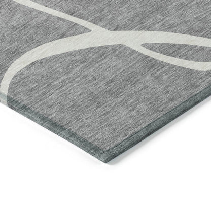 LOOMLAN Rugs Mirelle Gray Washable Indoor-Outdoor Rug