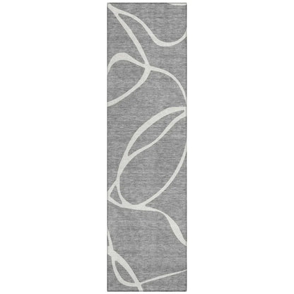 LOOMLAN Rugs Mirelle Gray Washable Indoor-Outdoor Rug