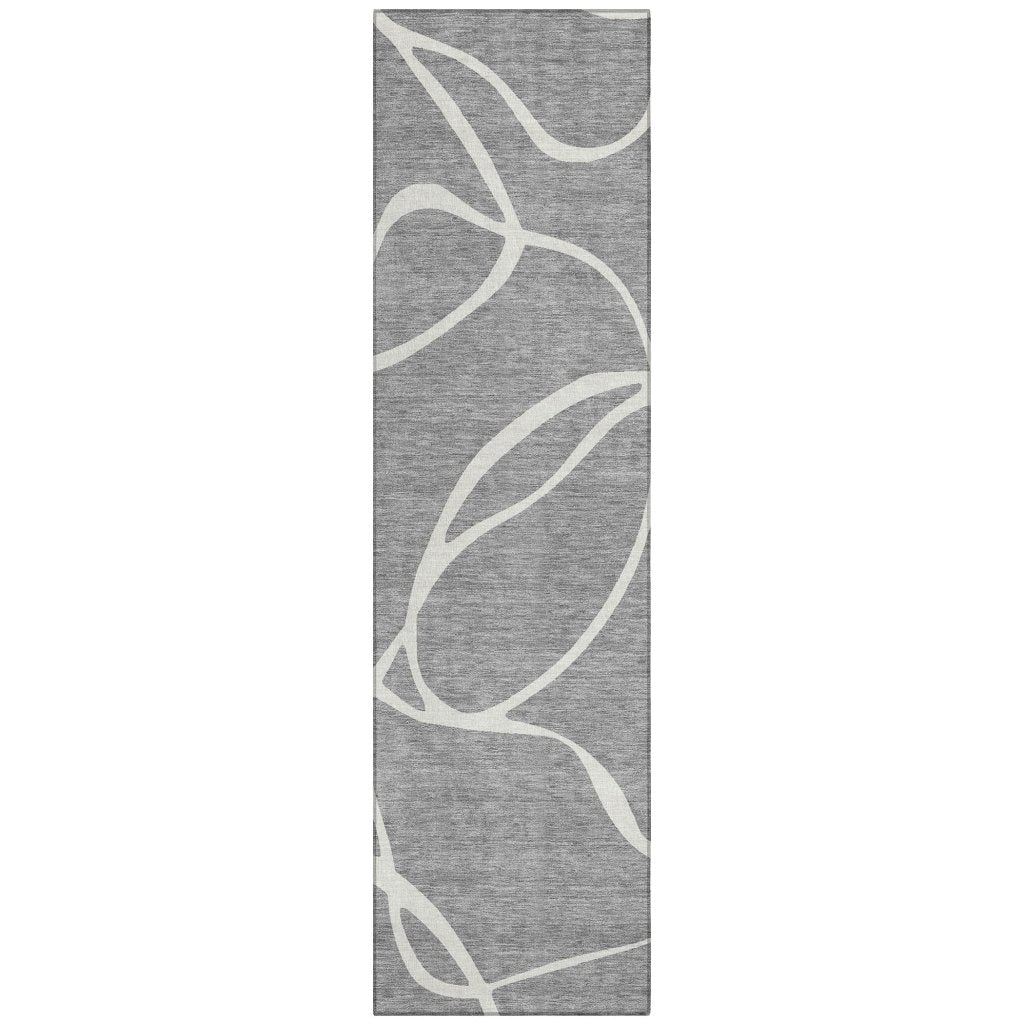 LOOMLAN Rugs Mirelle Gray Washable Indoor-Outdoor Rug