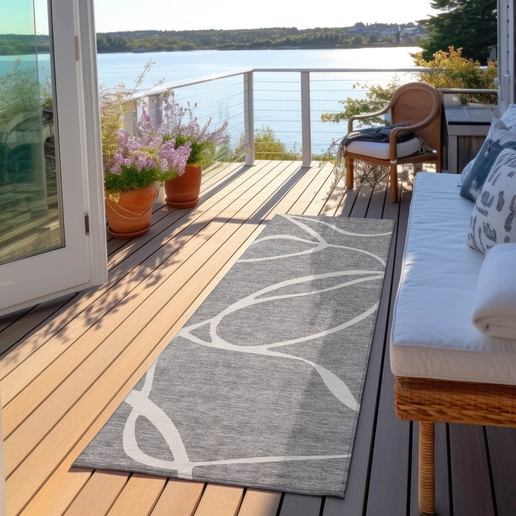 LOOMLAN Rugs Mirelle Gray Washable Indoor-Outdoor Rug