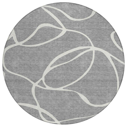LOOMLAN Rugs Mirelle Gray Washable Indoor-Outdoor Rug