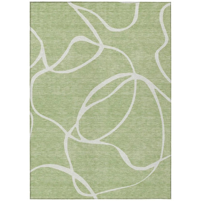 LOOMLAN Rugs Mirelle Green Washable Indoor-Outdoor Rug