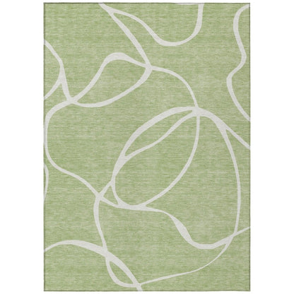 LOOMLAN Rugs Mirelle Green Washable Indoor-Outdoor Rug