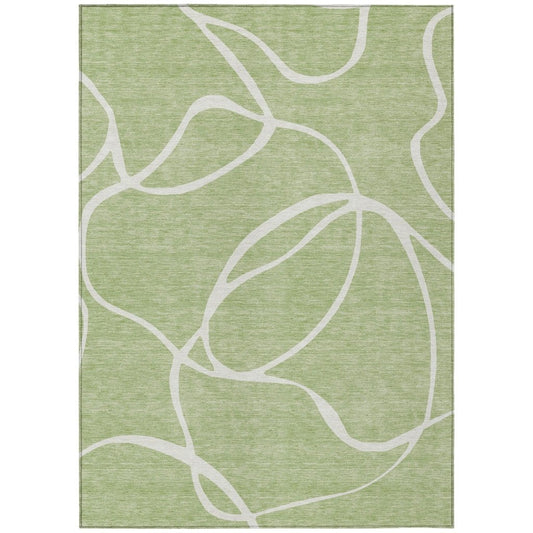 LOOMLAN Rugs Mirelle Green Washable Indoor-Outdoor Rug