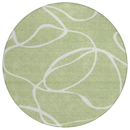 LOOMLAN Rugs Mirelle Green Washable Indoor-Outdoor Rug