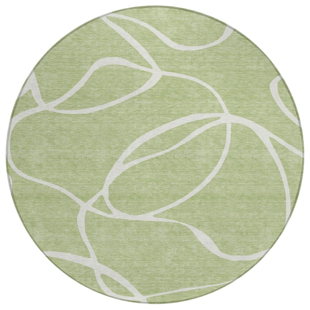 LOOMLAN Rugs Mirelle Green Washable Indoor-Outdoor Rug