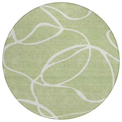 LOOMLAN Rugs Mirelle Green Washable Indoor-Outdoor Rug