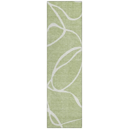 LOOMLAN Rugs Mirelle Green Washable Indoor-Outdoor Rug
