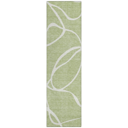 LOOMLAN Rugs Mirelle Green Washable Indoor-Outdoor Rug