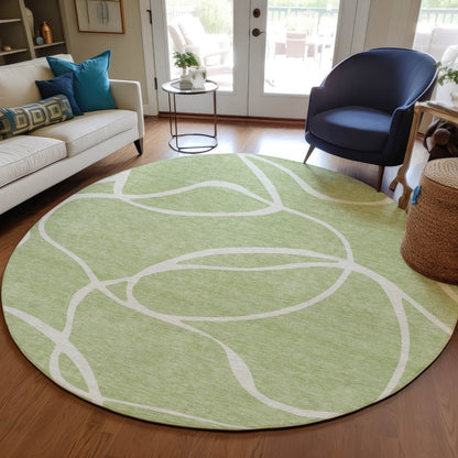 LOOMLAN Rugs Mirelle Green Washable Indoor-Outdoor Rug