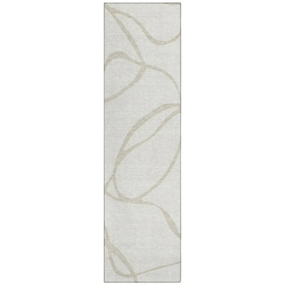 LOOMLAN Rugs Mirelle Ivory Washable Indoor-Outdoor Rug