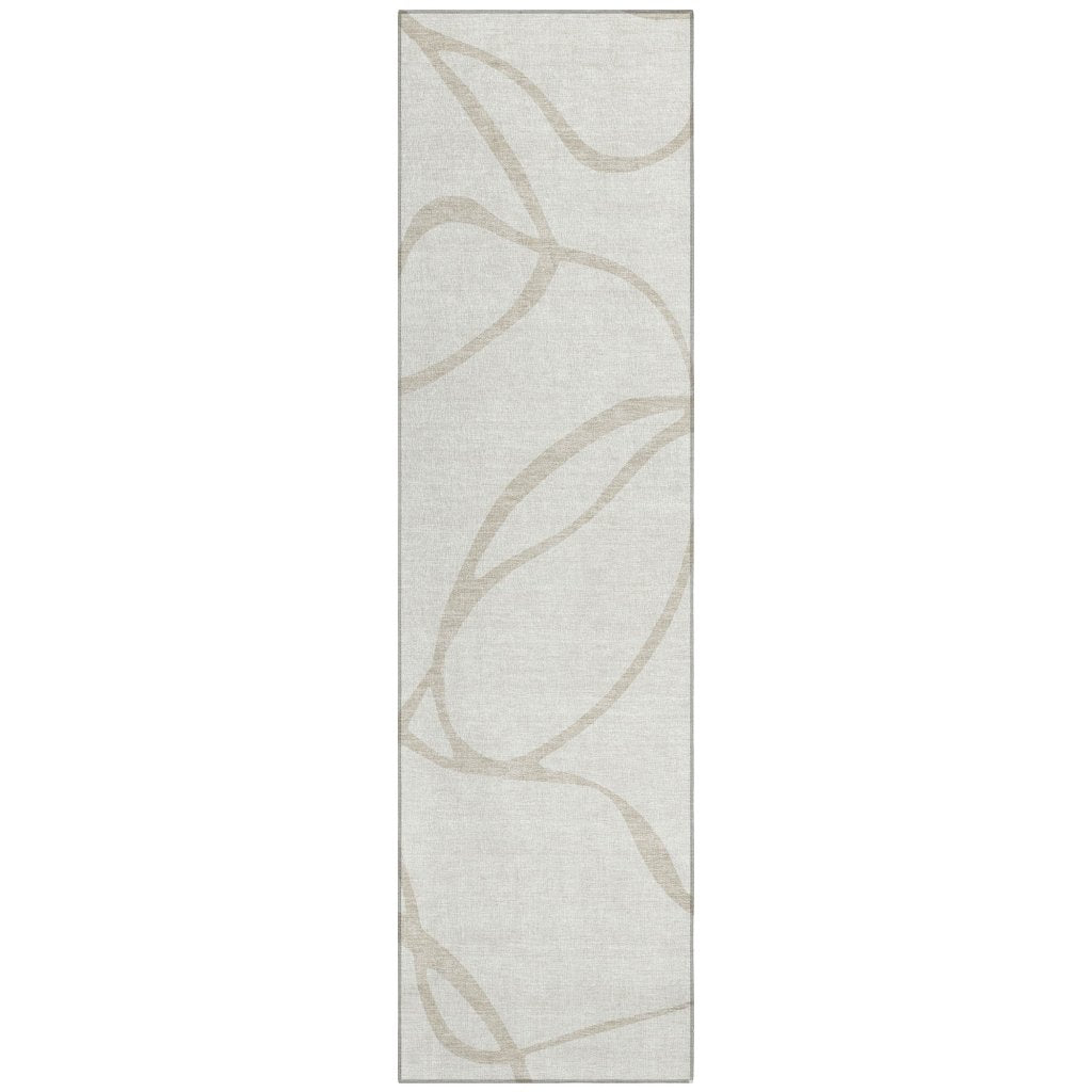 LOOMLAN Rugs Mirelle Ivory Washable Indoor-Outdoor Rug