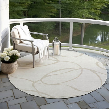 LOOMLAN Rugs Mirelle Ivory Washable Indoor-Outdoor Rug