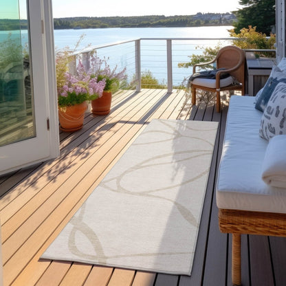 LOOMLAN Rugs Mirelle Ivory Washable Indoor-Outdoor Rug