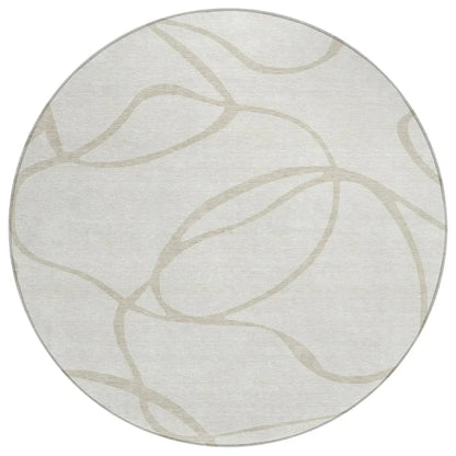 LOOMLAN Rugs Mirelle Ivory Washable Indoor-Outdoor Rug