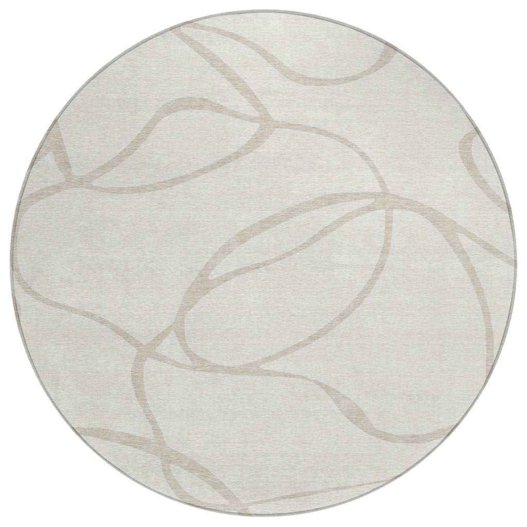 LOOMLAN Rugs Mirelle Ivory Washable Indoor-Outdoor Rug