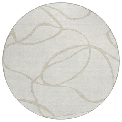 LOOMLAN Rugs Mirelle Ivory Washable Indoor-Outdoor Rug